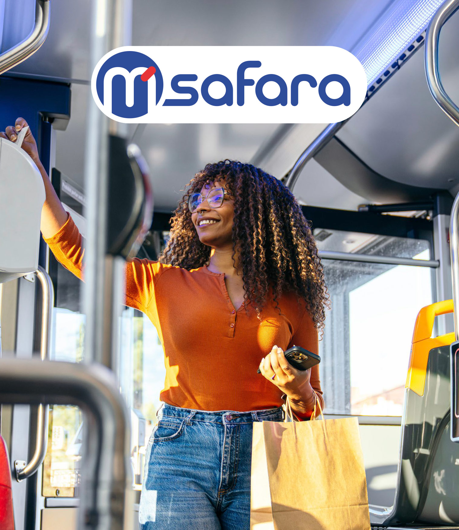 Voyageuse utilisant le réseau M’safara